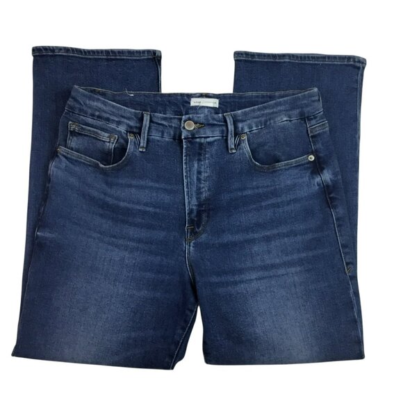 Good American Good Legs Cropped Mini Bootcut Womens 12/31 Bootcut Blue Jeans GLC - Picture 5 of 13